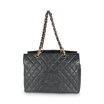 Chanel Black Quilted Caviar Grand Shopper Tote