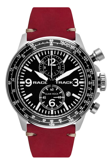 Glam Rock Men's Racetrack Action Tachymeter 46mm Quartz Watch