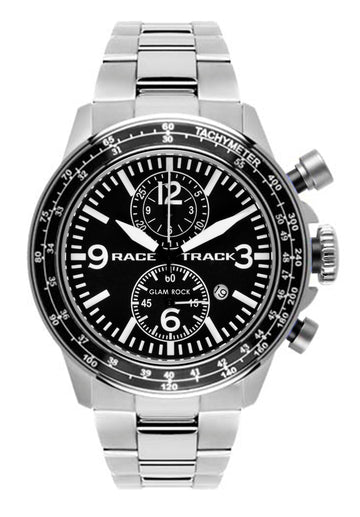 Glam Rock Men's Racetrack Action Tachymeter 46mm Quartz Watch
