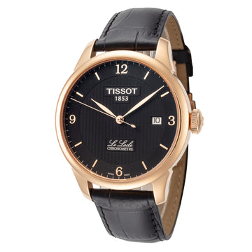 Tissot Men's Le Locle 39.3mm Black Dial Leather Watch