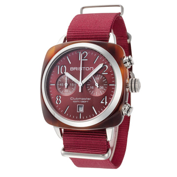 Briston Men's Clubmaster 40mm Tortoise Acetate Quartz Chronograph Watch