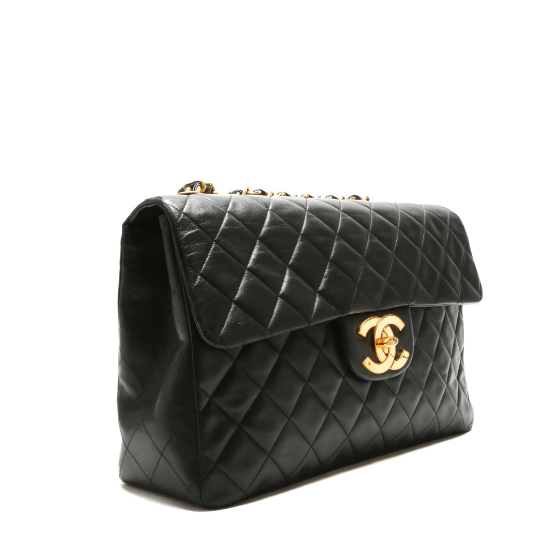 CHANEL  Classic Jumbo XL Single Flap - Black Lambskin w/Gold
