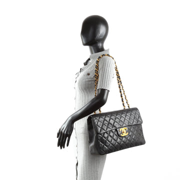 CHANEL  Classic Jumbo XL Single Flap - Black Lambskin w/Gold