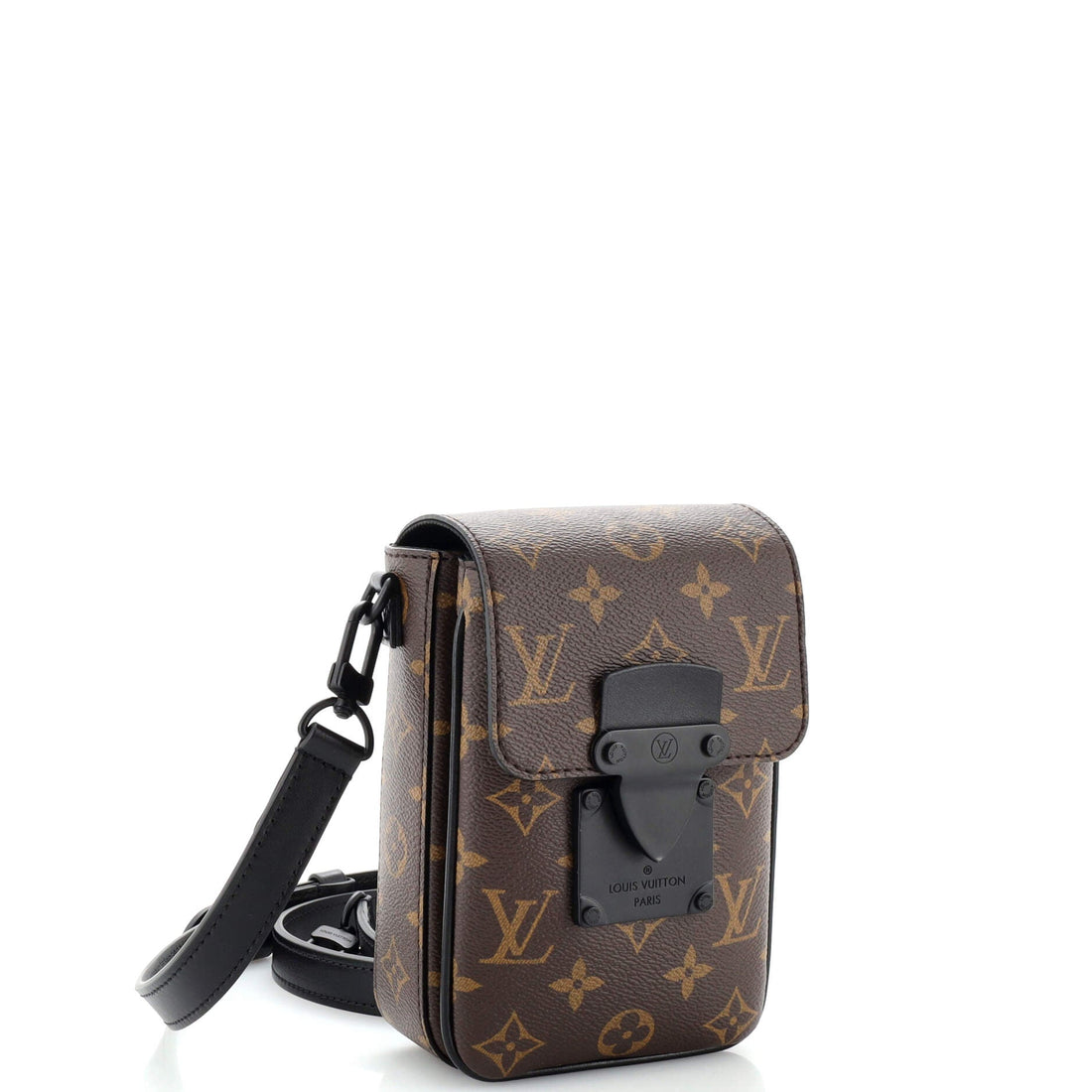 S Lock Vertical Wearable Wallet Macassar Monogram Canvas