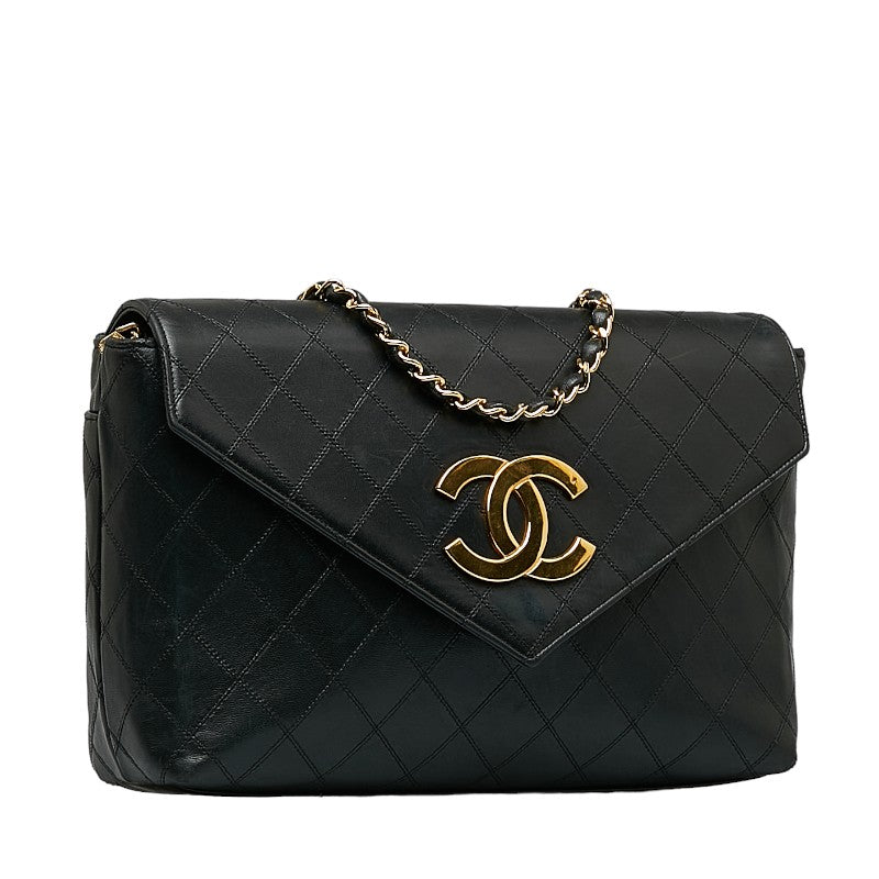 Chanel Deca-Coco Chain houlder Bag Black Gold Leather Lady Chanel