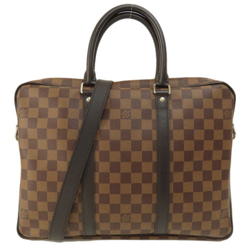 Louis Vuitton Porte Documents Voyage  Canvas Briefcase Bag
