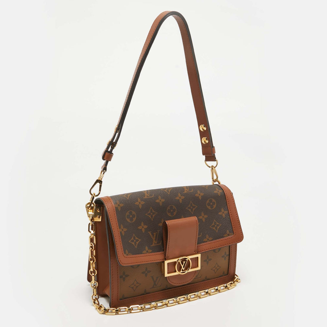 Louis Vuitton Monogram/monogram Reverse Canvas Dauphine Mm Bag