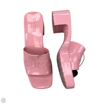 Sandals Luxury Designer By Gucci In Pink, Size: 7