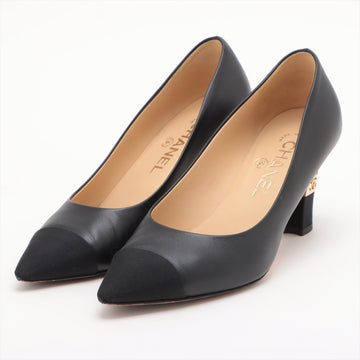 Chanel Coco 20P Leather Pump 36 1/2  Black G35802 Box