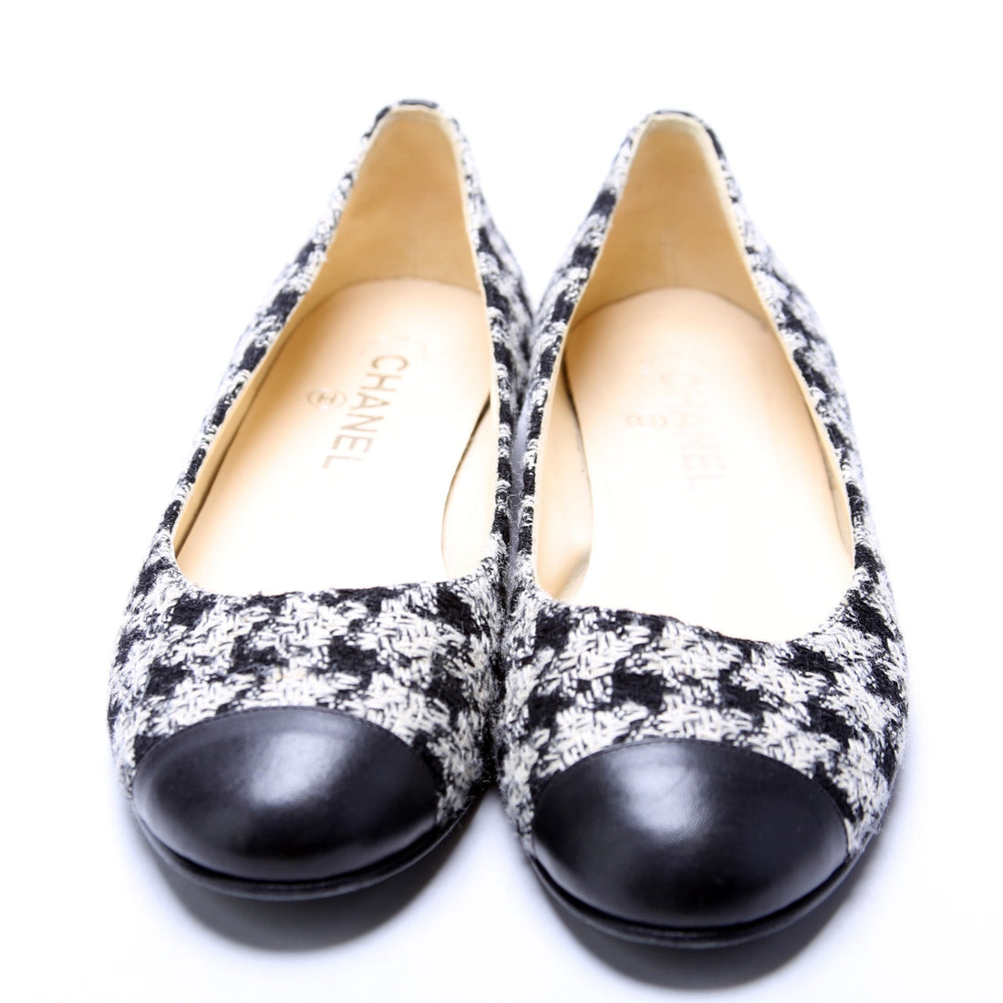 Chanel CC Tweed Ballet Flats Size 39