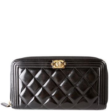 Chanel Boy Zip Around Wallet Quilted New 1:1 Repl 22M
