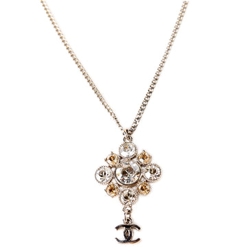 Chanel Rhinestone Cluster Drop CC Necklace