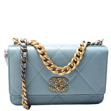 Chanel Chanel 19 WOC Quilted Lambskin 29M Blue