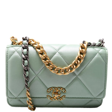 Chanel Chanel 19 WOC Quilted Lambskin RFID Green