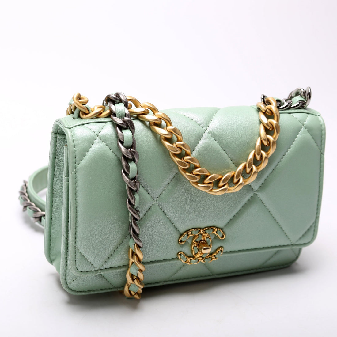 Chanel Chanel 19 WOC Quilted Lambskin RFID Green