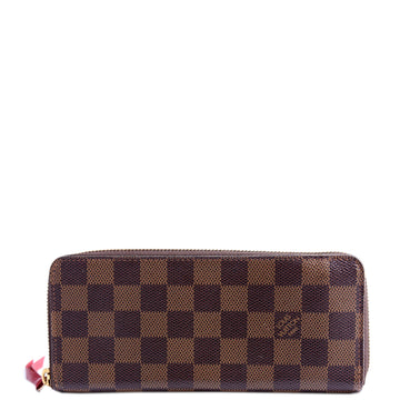 Louis-Vuitton Clemence Wallet Damier Ebene Red
