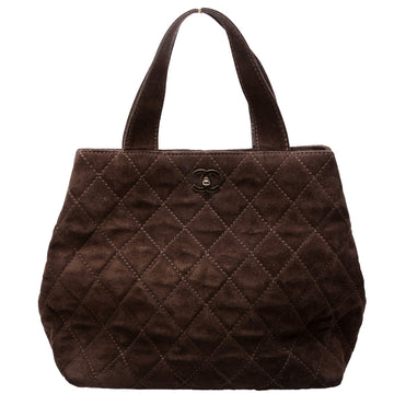 Chanel CC Top Handle Suede 7MM Brown
