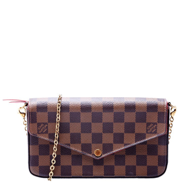 Louis-Vuitton Pochette Felicie Damier Ebene Red