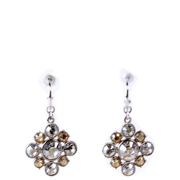 Chanel Rhinestone Cluster Drop Earrings Silver/Gold