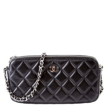 Chanel WOC CC Double Zip Black