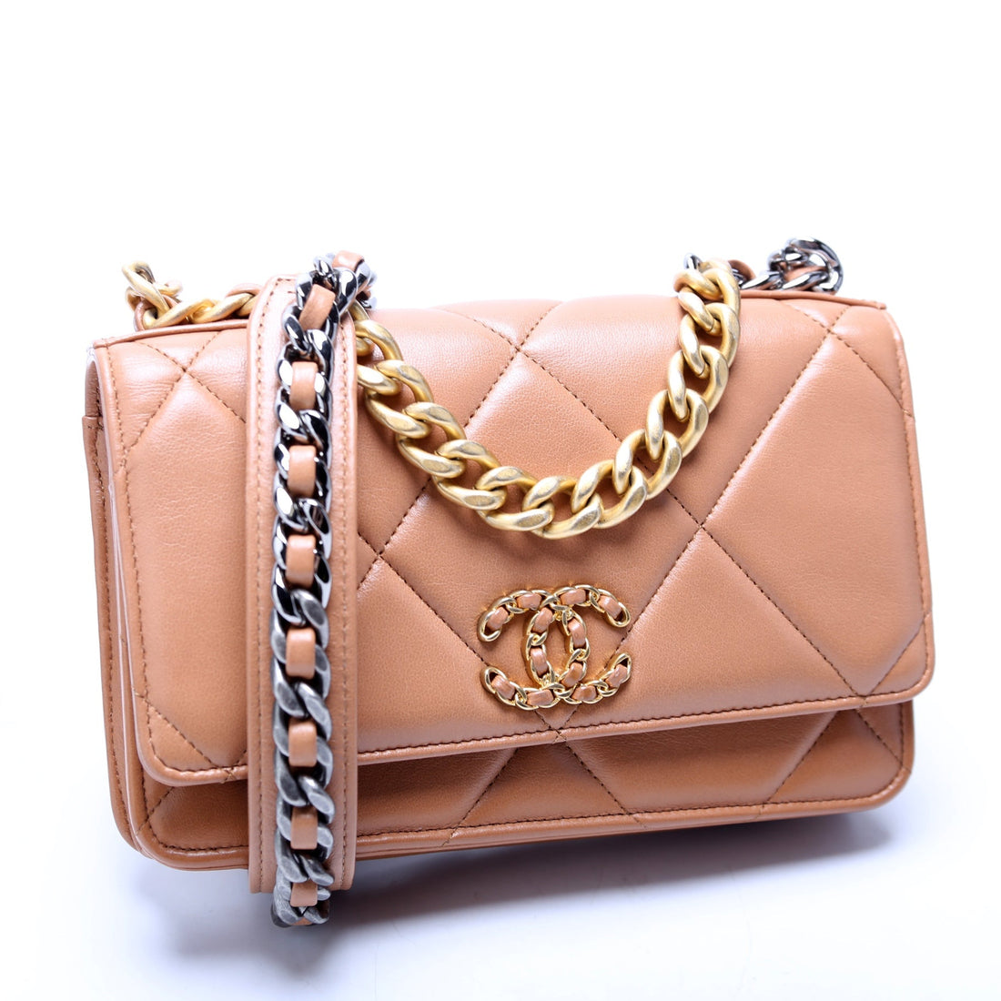 Chanel Chanel 19 WOC Quilted Lambskin RFID Brown