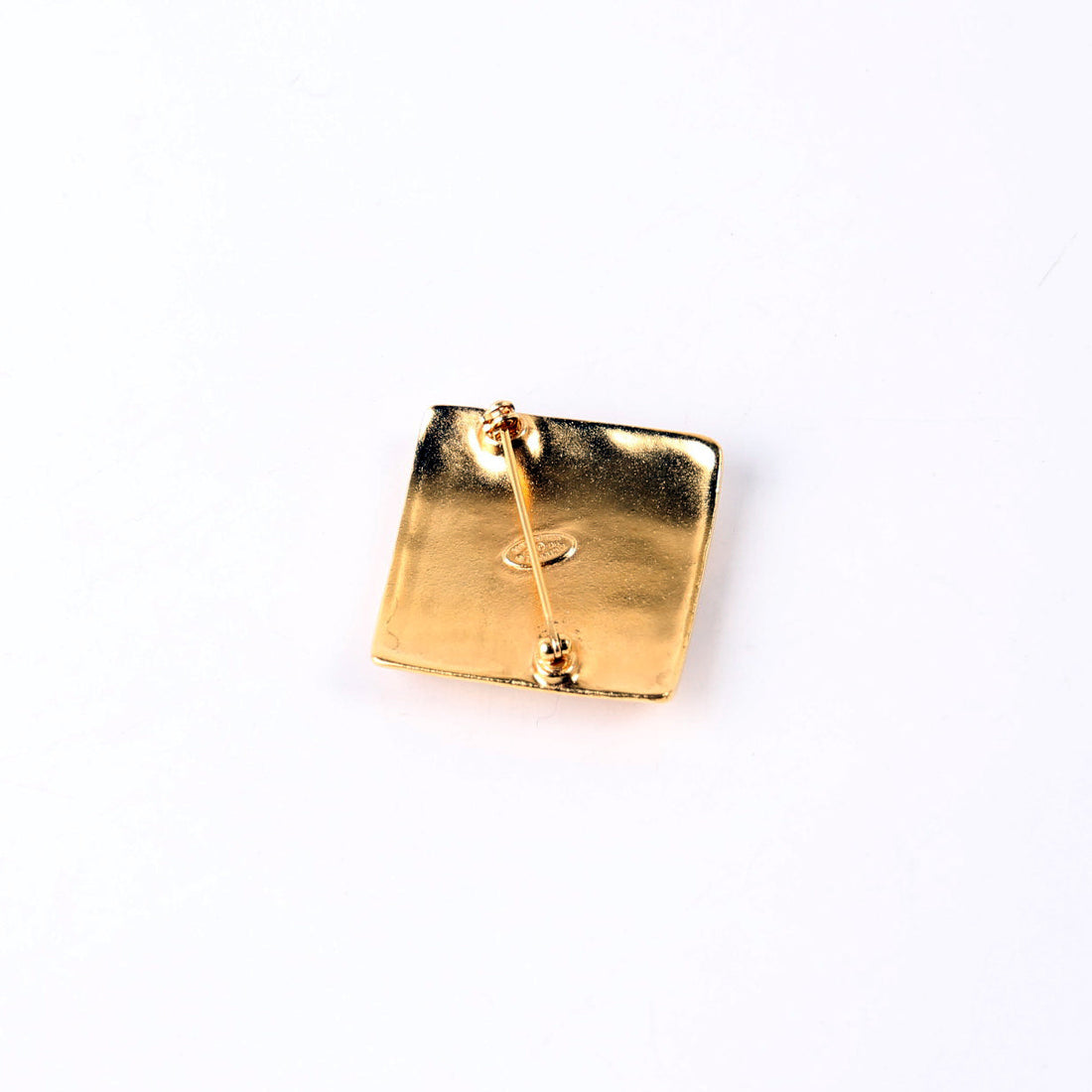 Chanel CC Logo Rhombus Brooch Gold