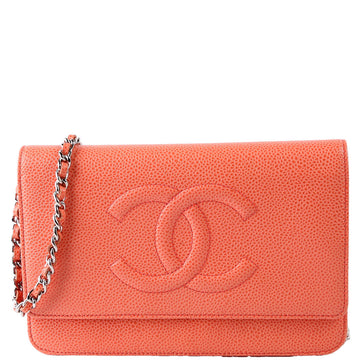 Chanel WOC Timeless CC Caviar Coral