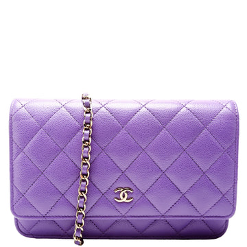 Chanel hold for alex t WOC Classic Quilted Caviar RFID Purple
