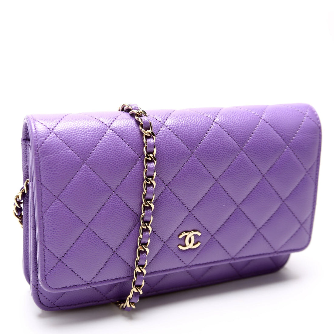 Chanel hold for alex t WOC Classic Quilted Caviar RFID Purple
