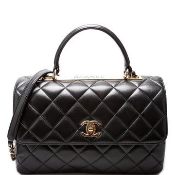 Chanel Trendy Top Handle Medium Lambskin 28M Black