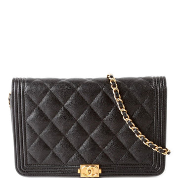 Chanel Wallet On Chain Boy Caviar Black