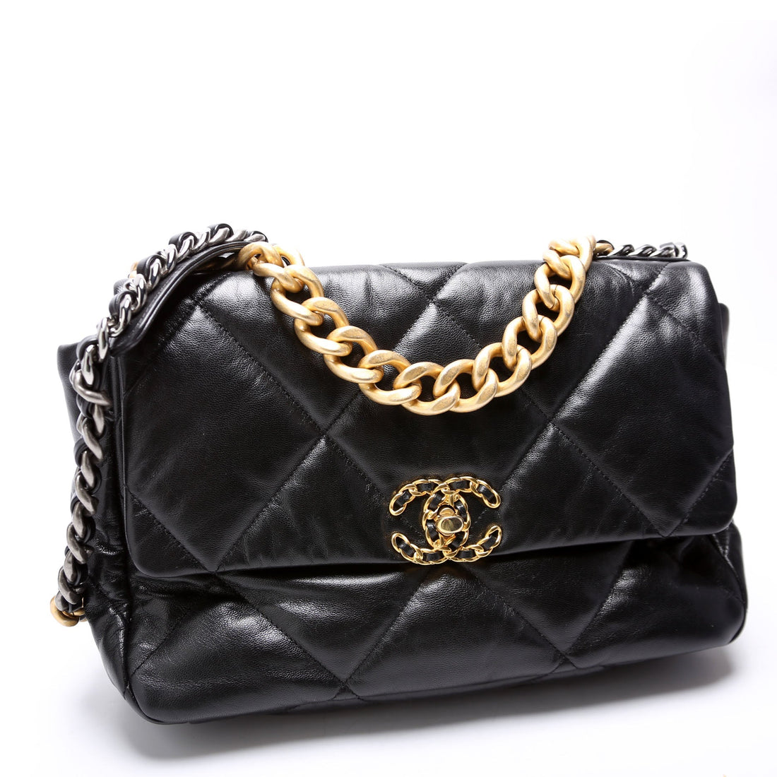 Chanel Quilted Goatskin 19 Large Flap 29M Black