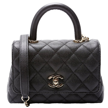 Chanel Coco Top Handle Extra Mini Caviar RFID Black