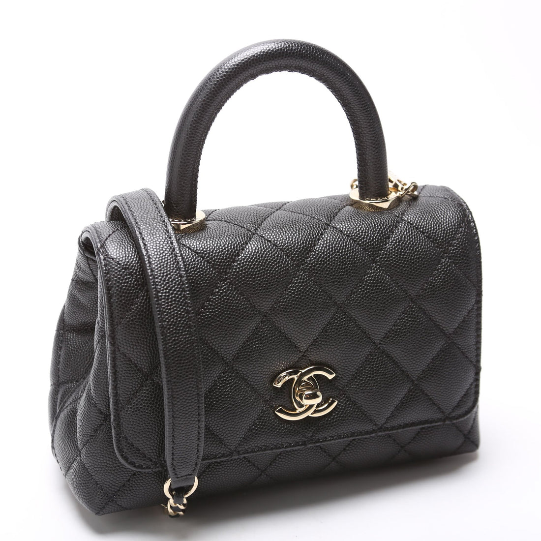 Chanel Coco Top Handle Extra Mini Caviar RFID Black