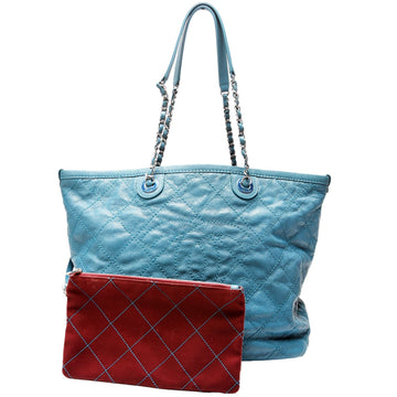 Chanel CC Shopping Tote W/ Pouch Quilted Caviar 20M