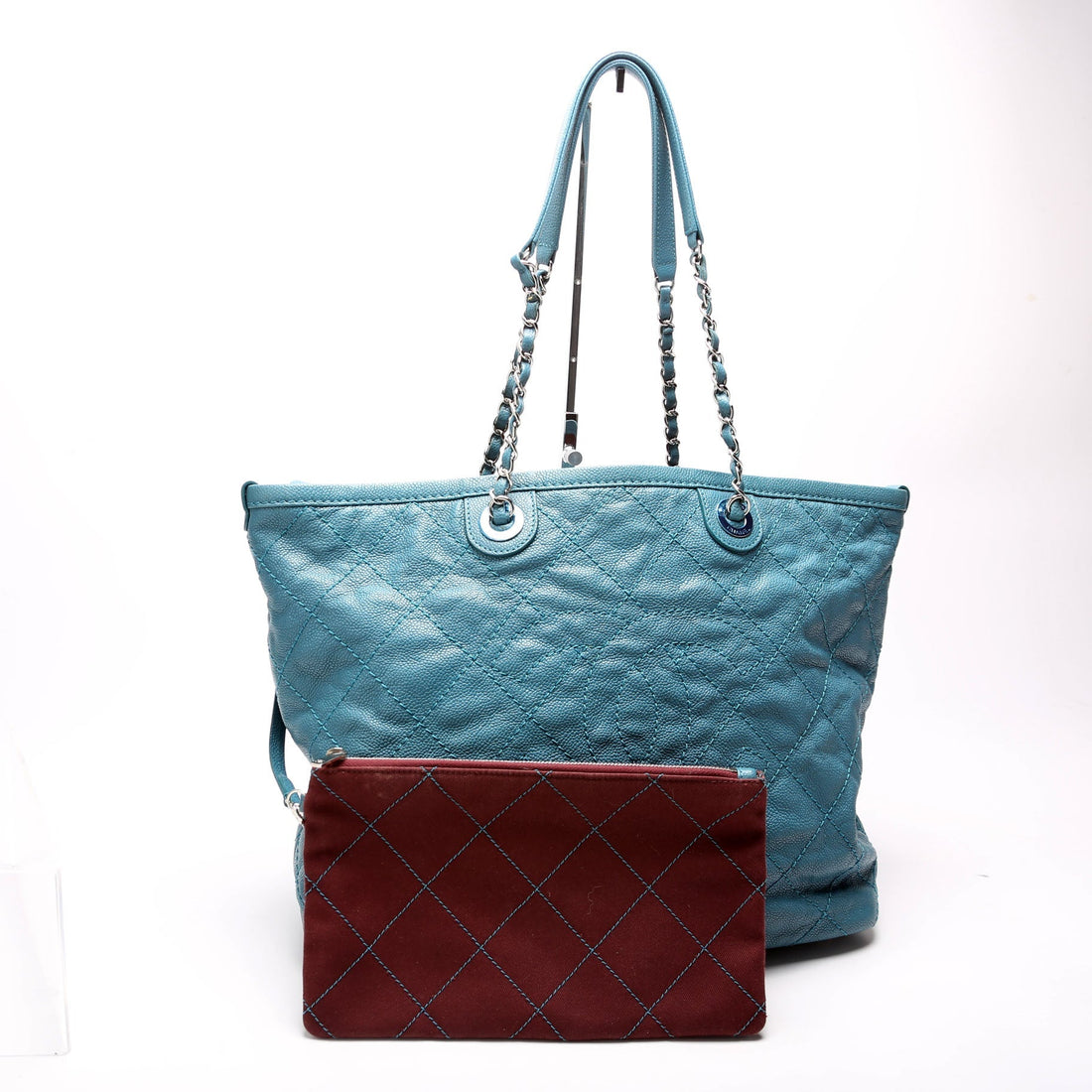 Chanel CC Shopping Tote W/ Pouch Quilted Caviar 20M