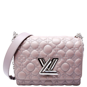 Louis-Vuitton Twist MM Malletage Flower Lambskin Taupe