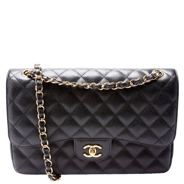 Chanel Classic Flap Jumbo Caviar 25-28M Black