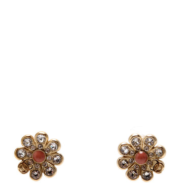 Chanel Crystal CC Flower Studs
