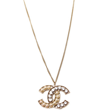 Chanel CC Pearl/Crystal Large Pendant Gold