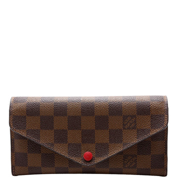 Louis-Vuitton Josephine Wallet Damier Ebene Red