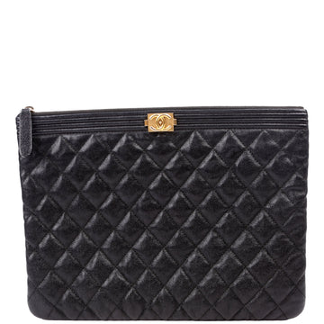 Chanel O Case Boy Medium Caviar Black