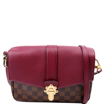 Louis-Vuitton Clapton Crossbody Damier Ebene Burgundy