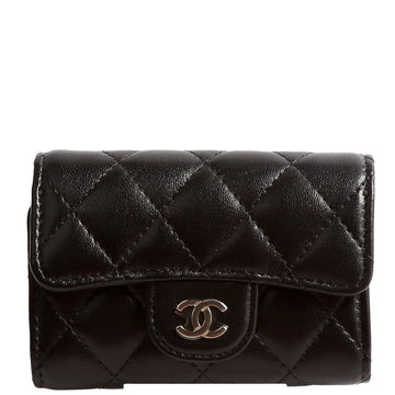 Chanel Classic Flap 4 Key Holder Lamb RFID Black