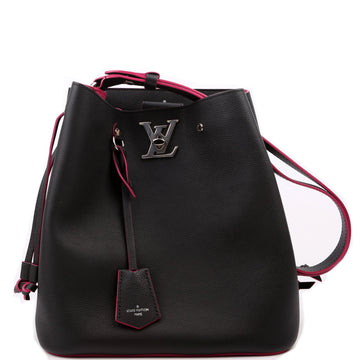 Louis-Vuitton Lockme Bucket Bag Black/Pink