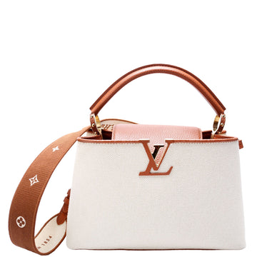 Louis-Vuitton Capucines MM Taurillon Canvas Brown/Beige