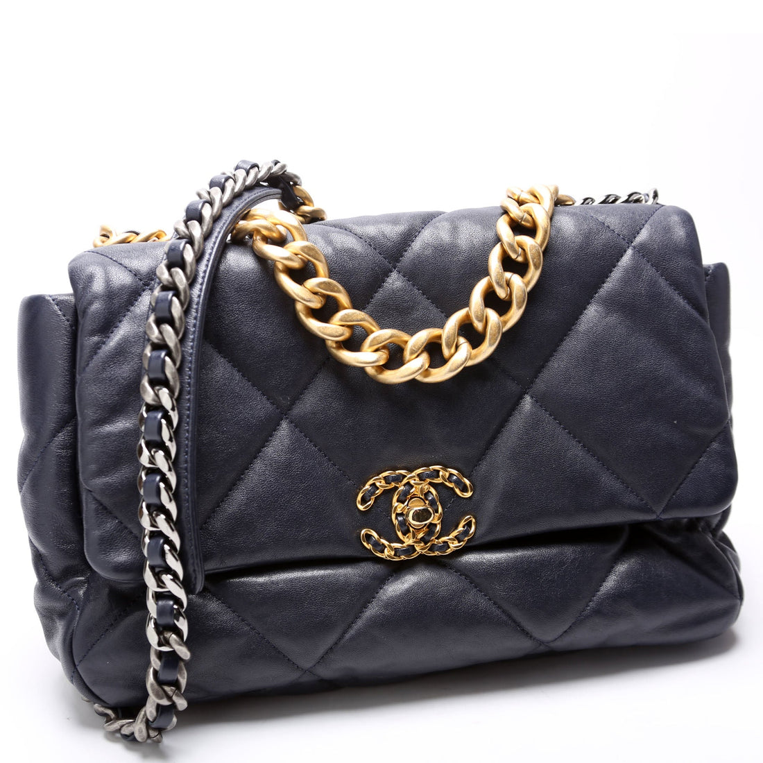 Chanel Quilted Goatskin 19 Large Flap 29M Blue