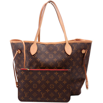 Louis-Vuitton Neverfull With Wallet MM Monogram Red