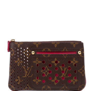 Louis-Vuitton Pochette Plat Monogram Perforated Pink