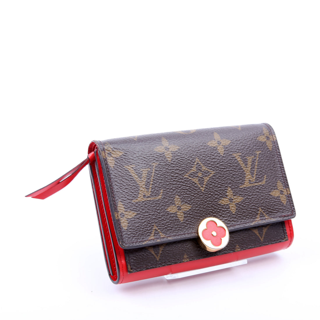 Louis-Vuitton Flore Compact Wallet Monogram Red